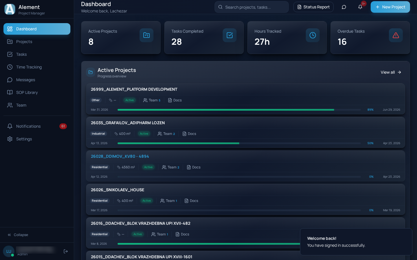 Alement PMP — CUSTOM SAAS PLATFORM